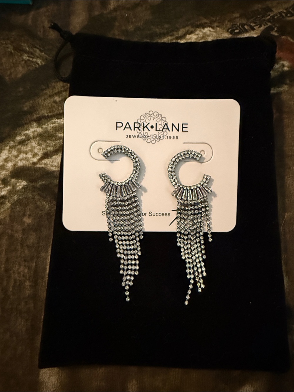 Park Lane Silver Crystal Cascade Fringe Earrings